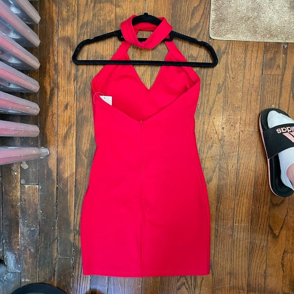 Tobi Choker Bodycon Dress in Red (Small) - Picture 2 of 5